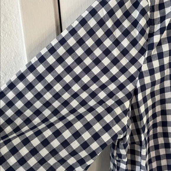 J Crew navy white gingham long sleeve button down cotton shirt Size XXL - Picture 4 of 9